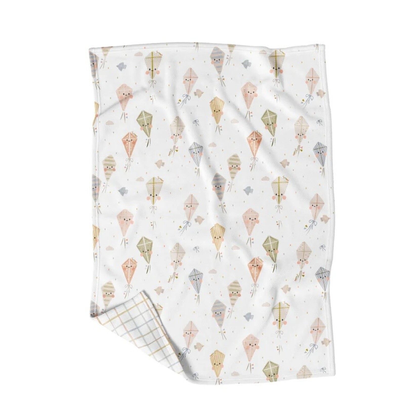 Veille sur toi VEILLE SUR TOI - Mini-couverture réversible de minky - Cerf-volant