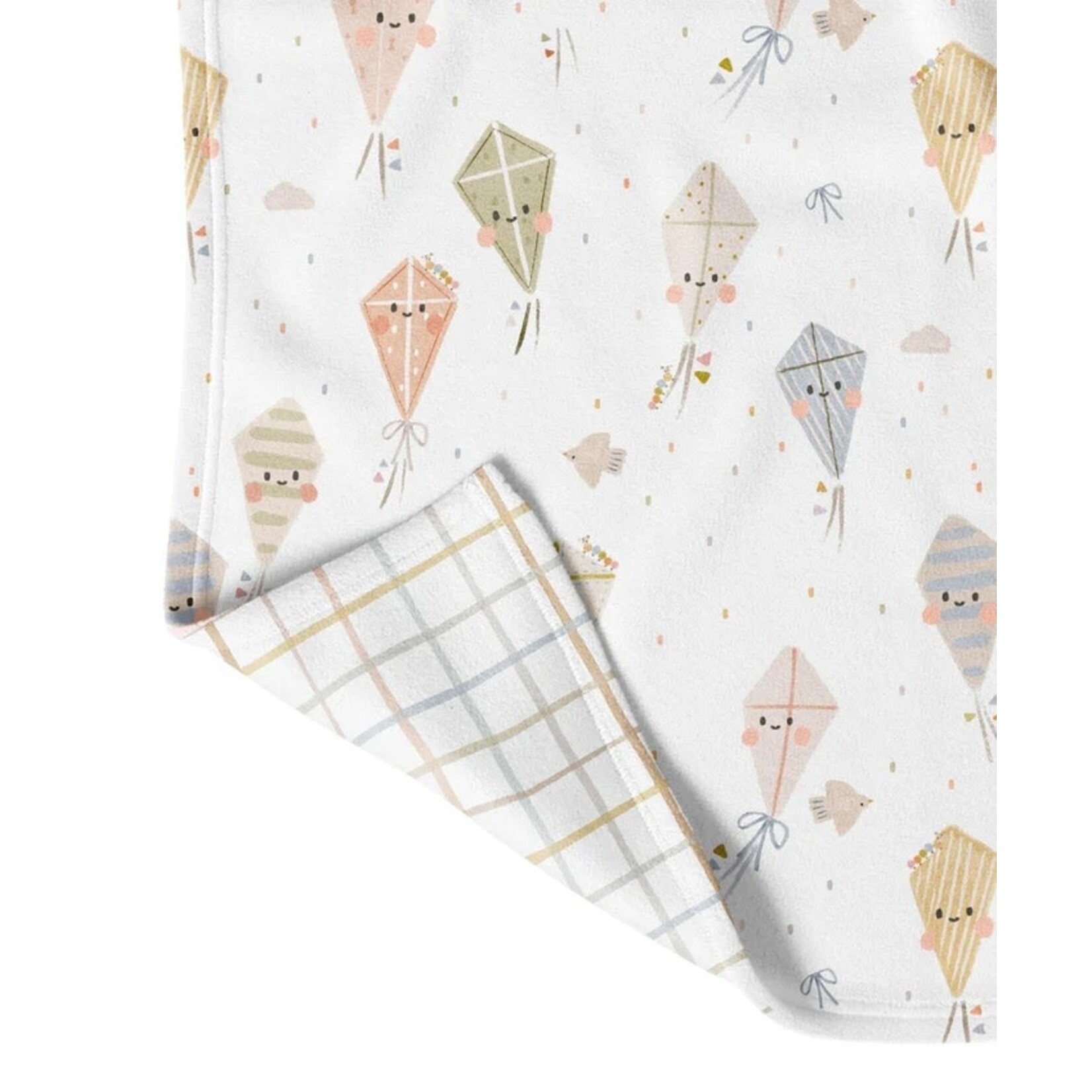 Veille sur toi VEILLE SUR TOI - Mini-couverture réversible de minky - Cerf-volant