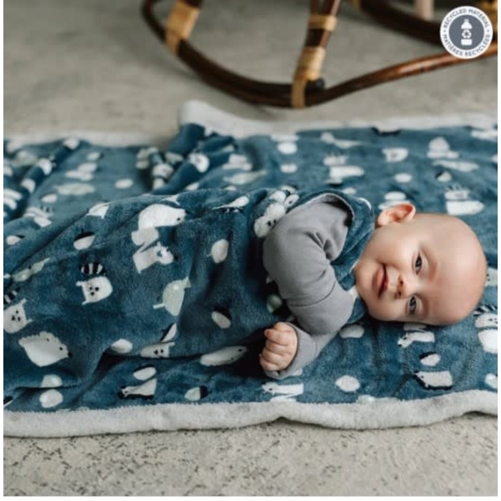 Perlimpinpin PERLIMPINPIN - Couverture peluche - Ma doudou qui fait coucou - 'Animaux'