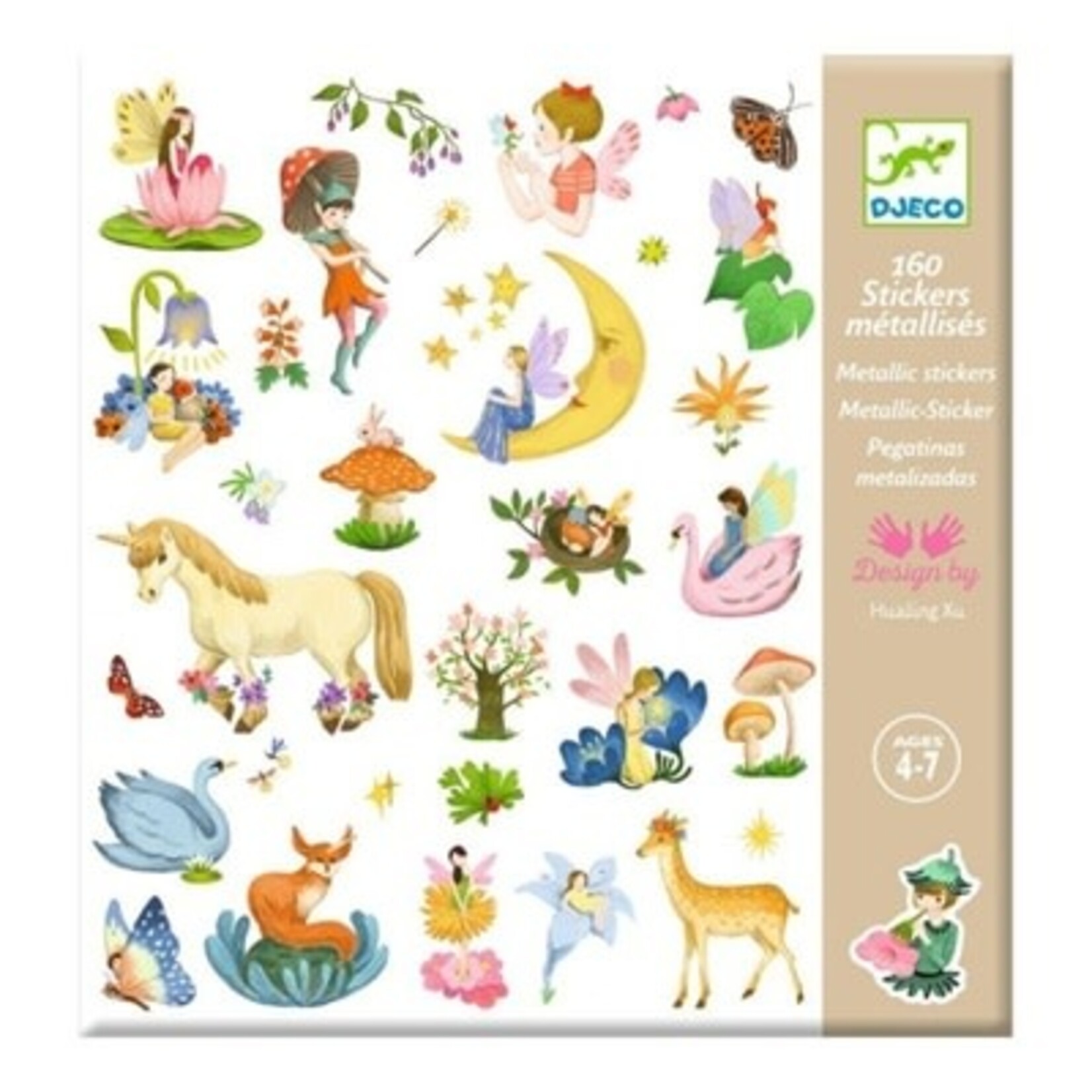 Djeco DJECO - 160 metallic stickers 'Fantasy'