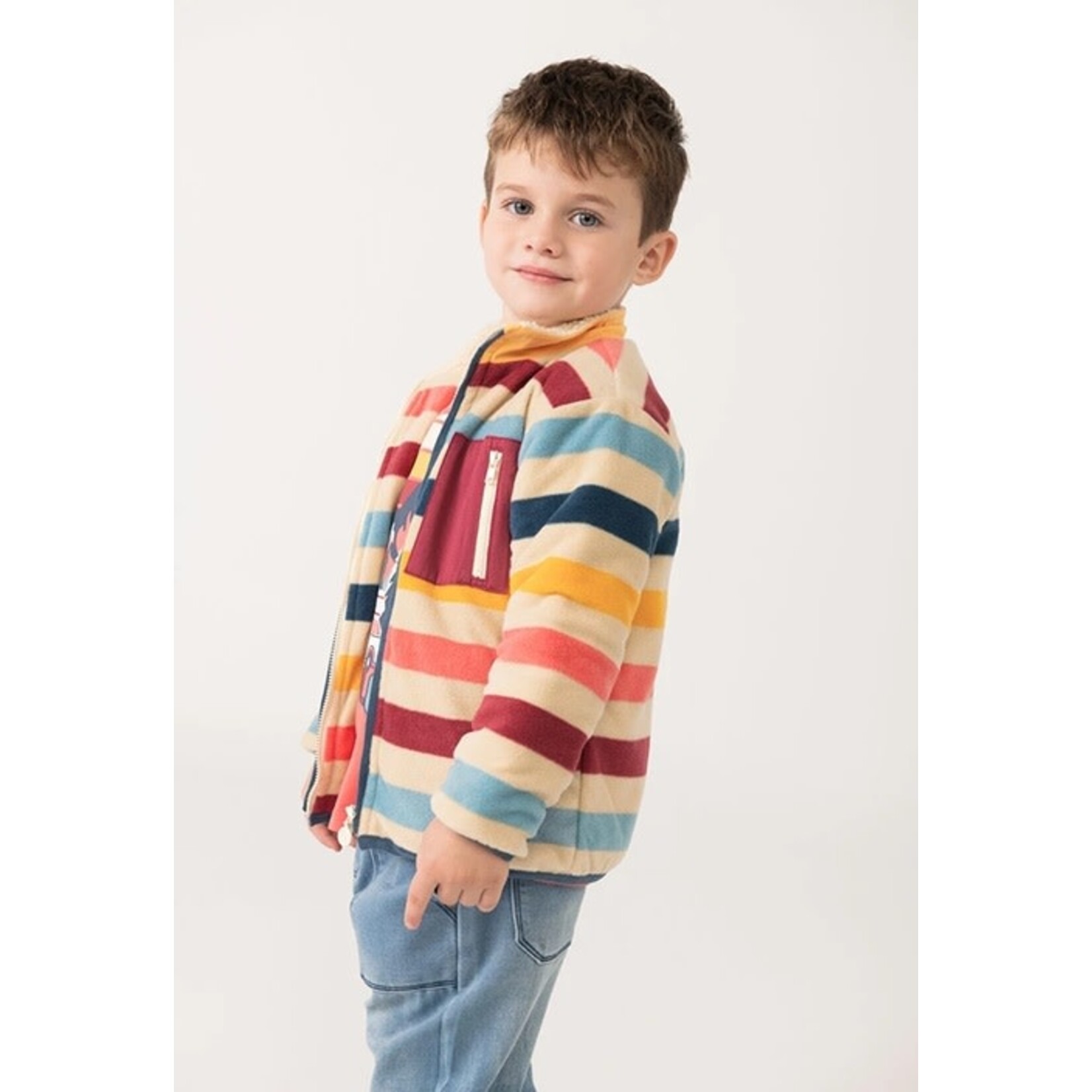 Boboli BOBOLI - Colorful striped fleece jacket