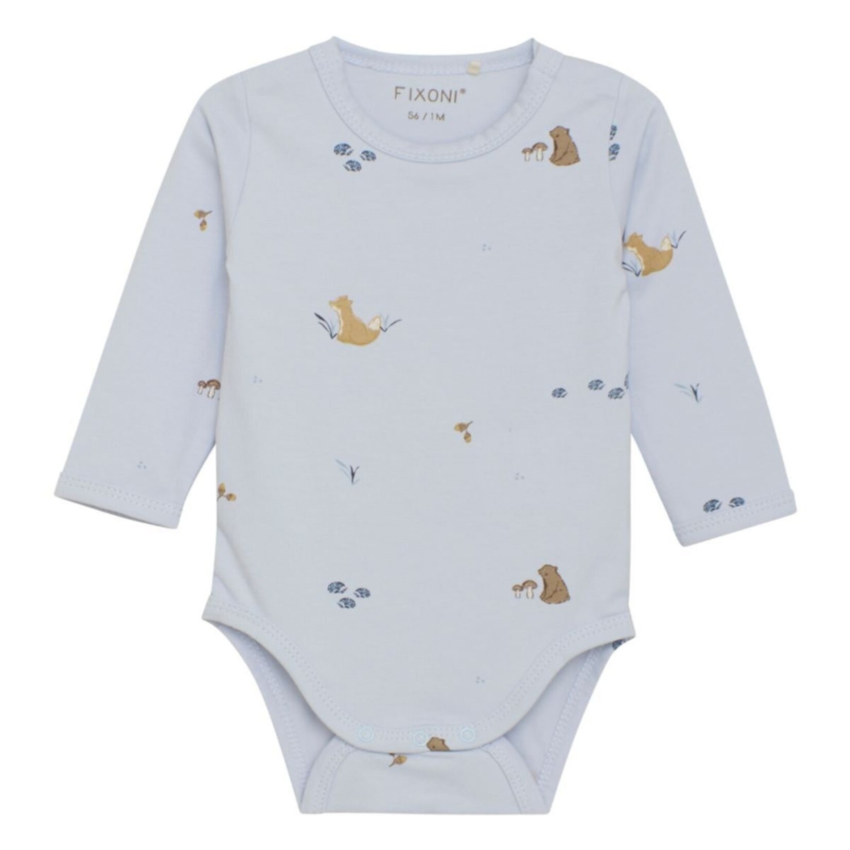 Fixoni FIXONI - Two-Piece Set with Light Blue Bodysuit and Dark Blue Velvet Overalls