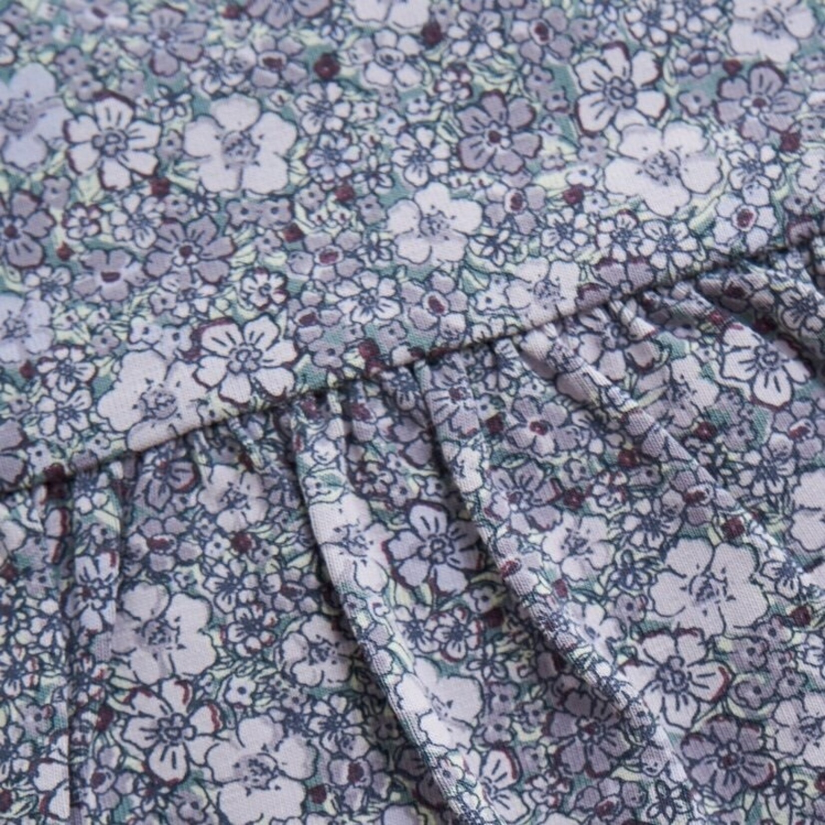 Fixoni FIXONI - Robe fleurie à volants mauve avec cache-couche intégré