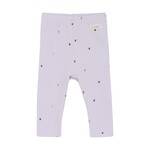 Fixoni FIXONI - Lilac ribbed cotton leggings with mauve heart