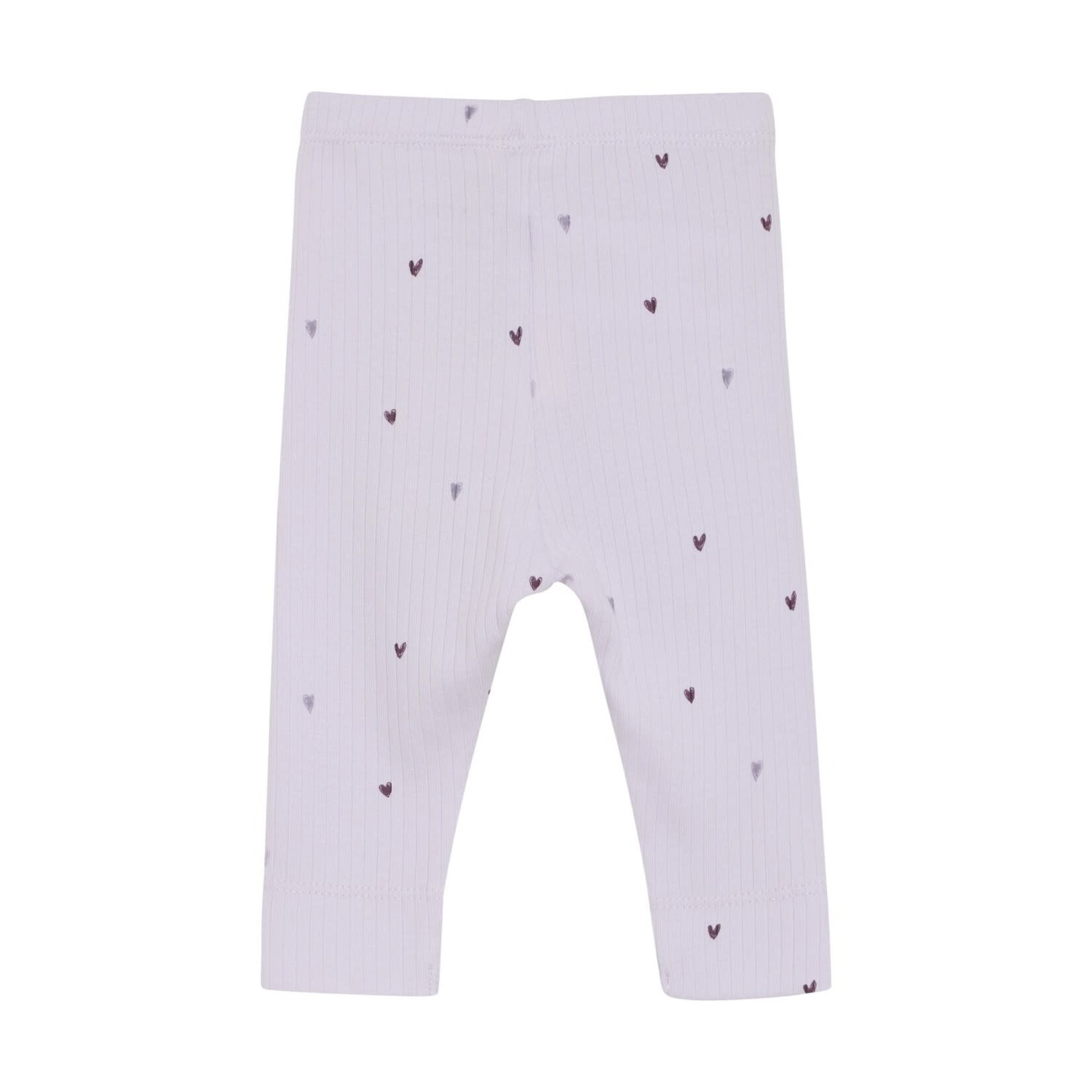 Fixoni FIXONI - Lilac ribbed cotton leggings with mauve heart