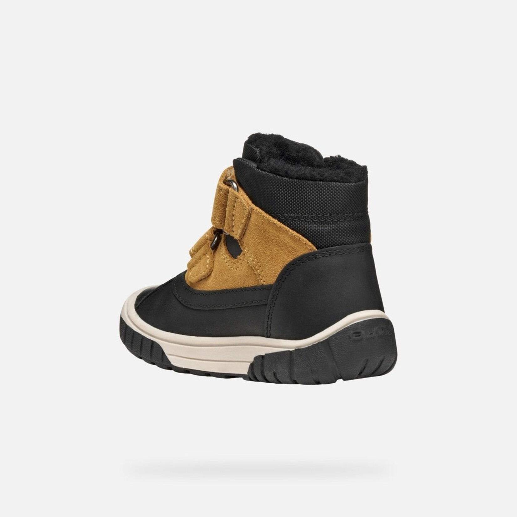 Geox GEOX - Bottes mi-saison avec doublures et imperméables 'Omar - Suède et nylon - Noir/Jaune foncé