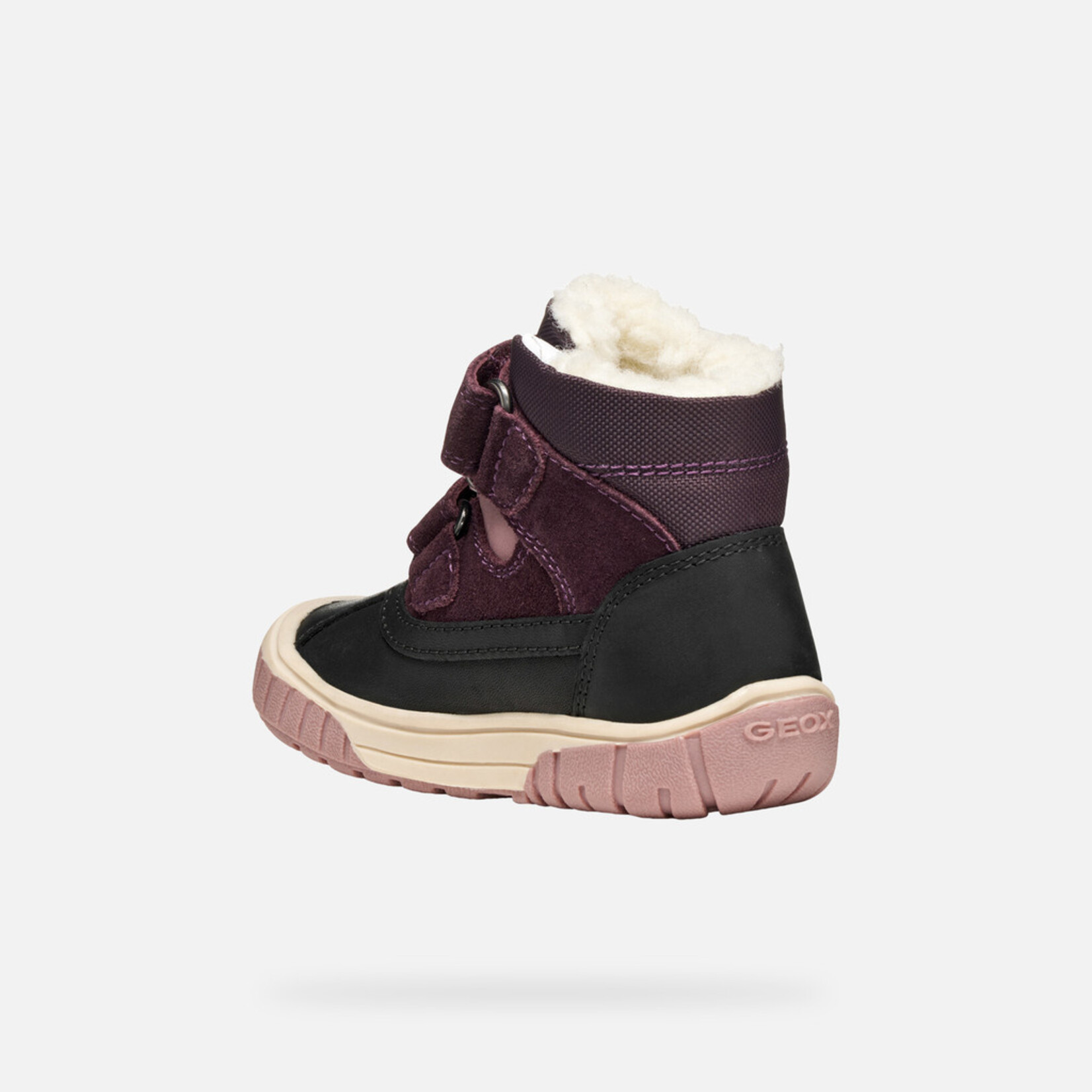 Geox GEOX - Bottes mi-saison avec doublures et imperméables 'Omar - Suède et nylon - Noir/Mauve foncé'