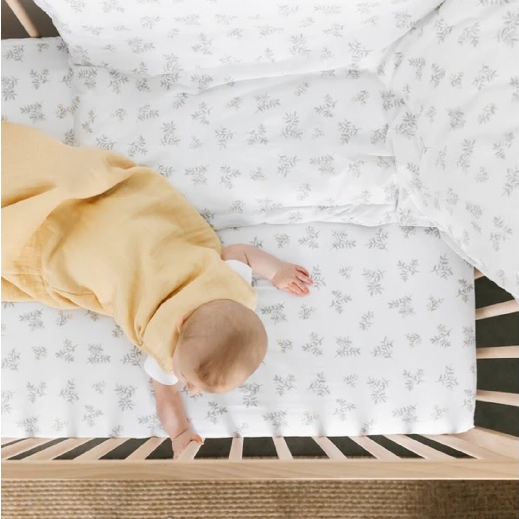 Perlimpinpin PERLIMPINPIN - Cotton fitted sheet - 'Leaves'
