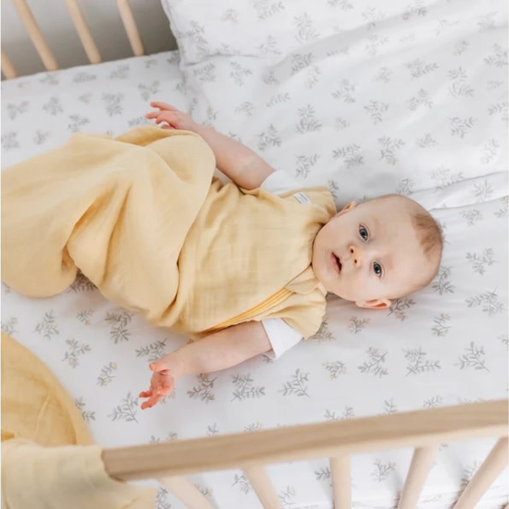 Perlimpinpin PERLIMPINPIN - Cotton fitted sheet - 'Leaves'