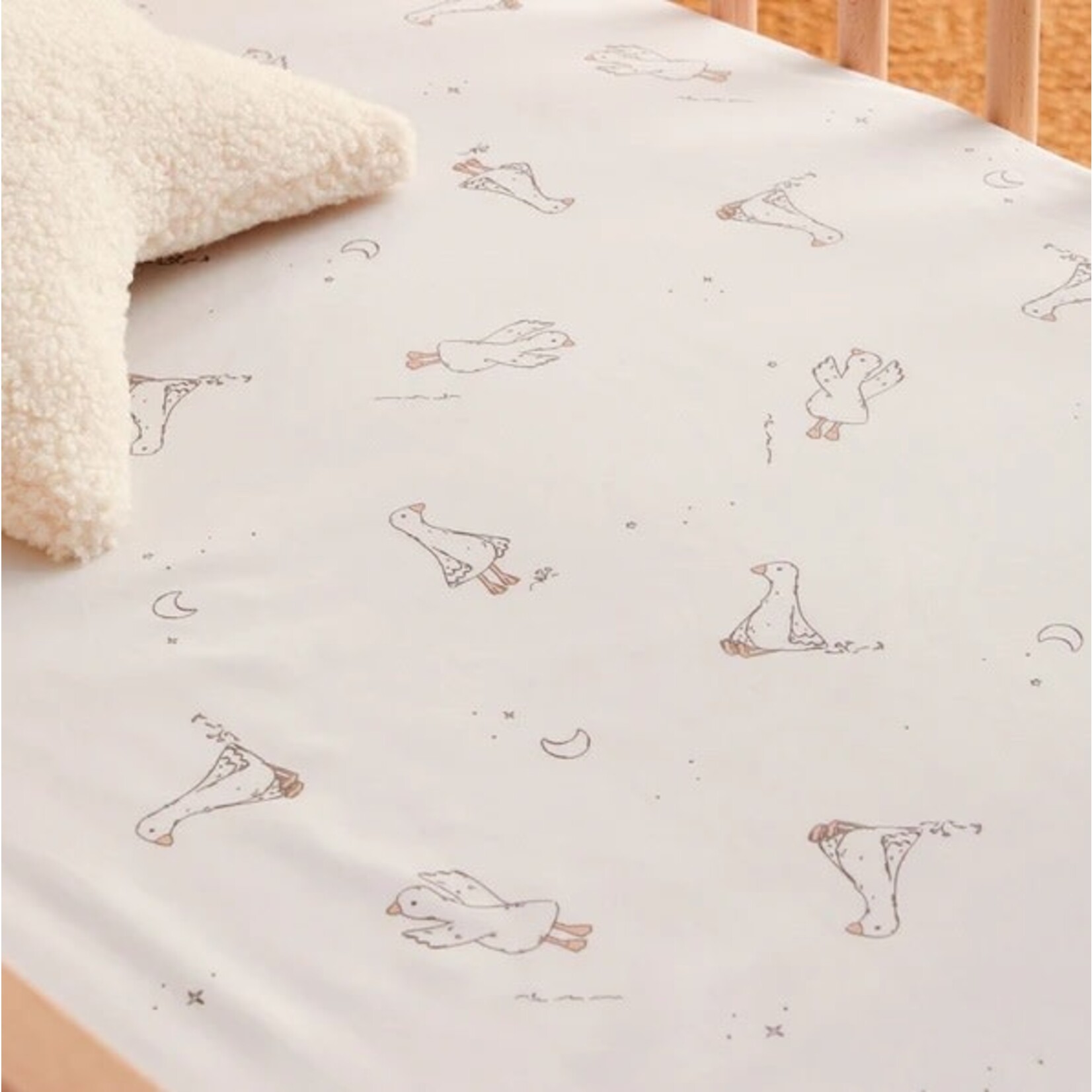 Perlimpinpin PERLIMPINPIN - Cotton fitted sheet - 'Little Geese'