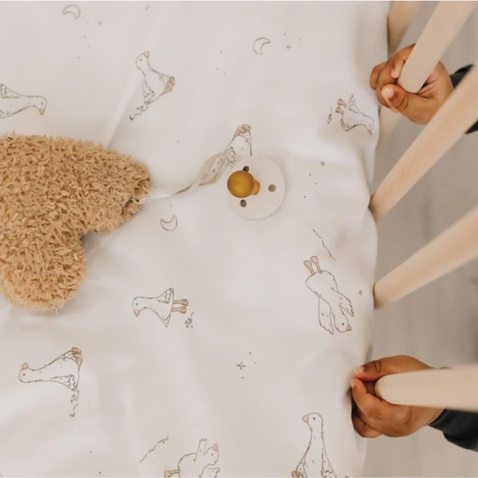 Perlimpinpin PERLIMPINPIN - Cotton fitted sheet - 'Little Geese'