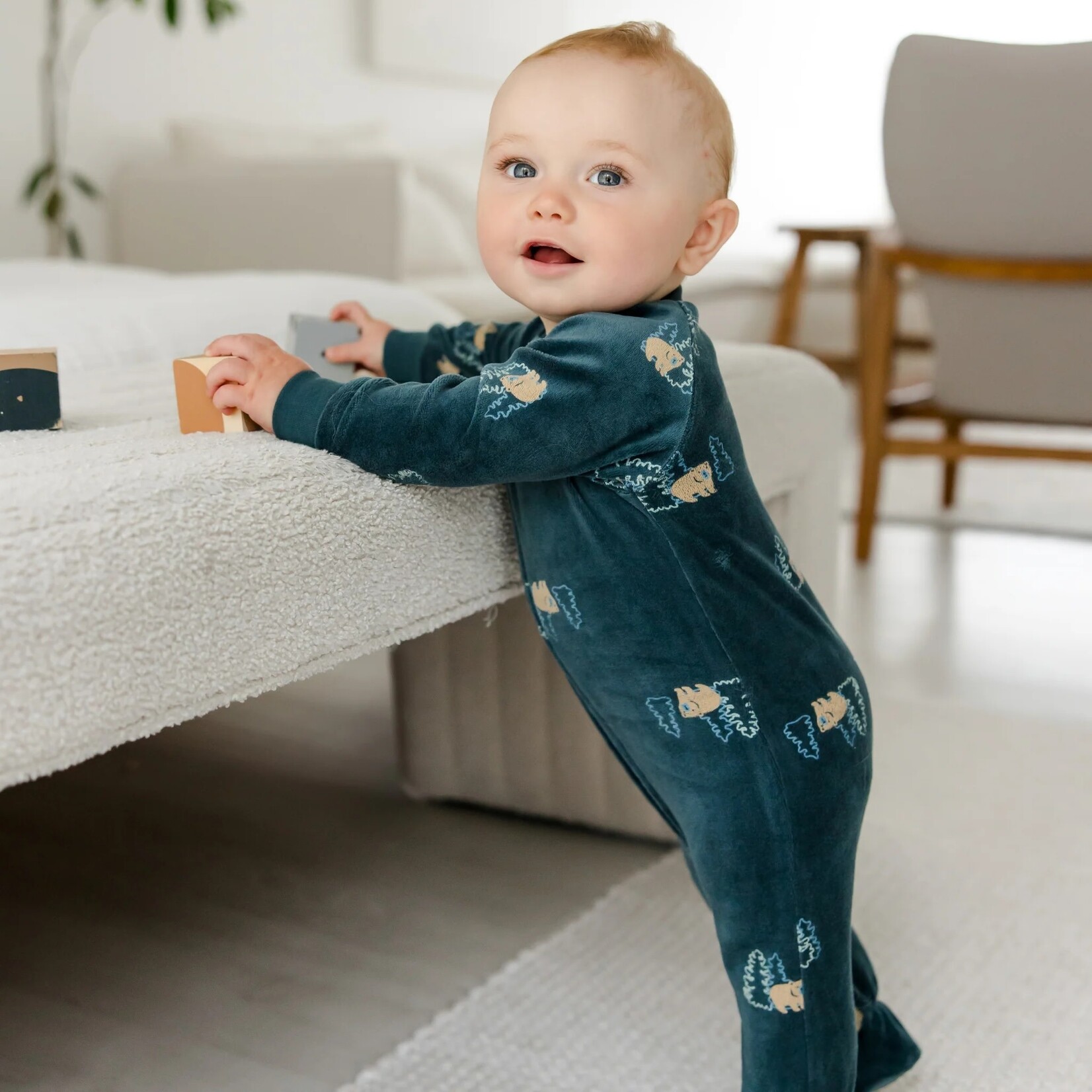 Nanö PERLIMPINPIN - Pyjama pour bébé en velours «Ours»