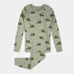 Petit Lem PETIT LEM - Ensemble pyjama vert automne à imprimé camion de recyclage