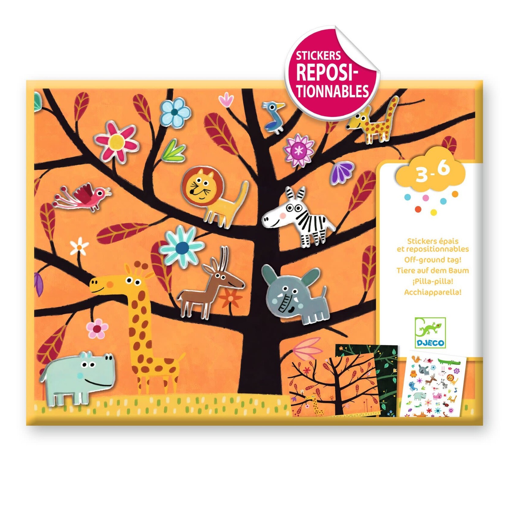 Djeco DJECO - 30 removable puffy stickers 'Off-ground tag!'