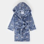 Petit Lem PETIT LEM - Dalmatians Print on Blue Plush Robe
