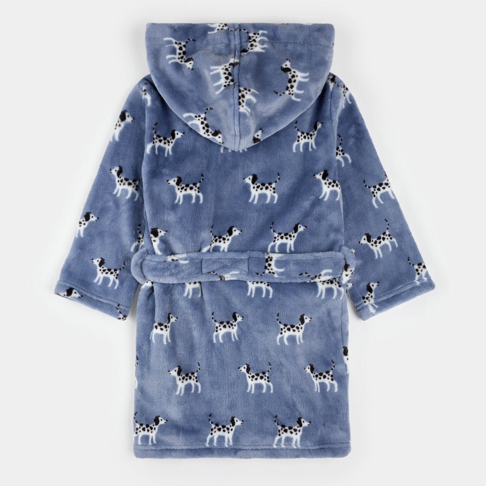 Petit Lem PETIT LEM - Robe de chambre en peluche bleu à imprimé de dalmatiens