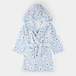 Petit Lem PETIT LEM - Daisy Print Light Blue Plush Robe