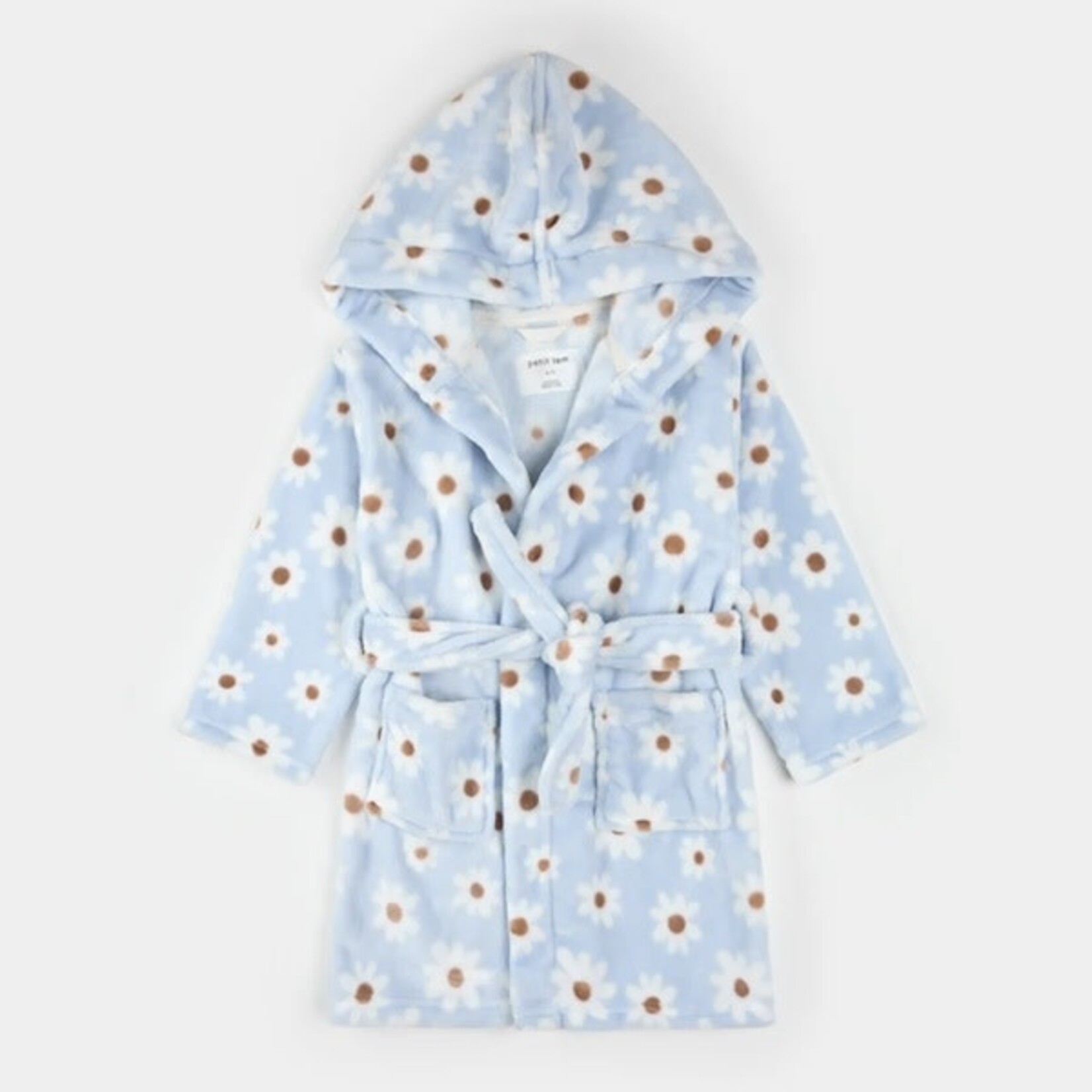 Petit Lem PETIT LEM - Daisy Print Light Blue Plush Robe