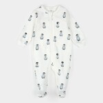 Petit Lem PETIT LEM - Pyjama blanc cassé à imprimé bébé pingouin