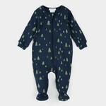 Petit Lem PETIT LEM - Pyjama de bébé bleu marine à imprimé de sapins