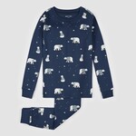 Petit Lem PETIT LEM - Ensemble pyjama bleu marine à imprimé d'ours polaire d’hiver (2 pcs.)