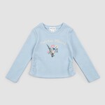 Miles the label MILES THE LABEL - Sky Blue 'Petites Fleurs' Ribbed Top