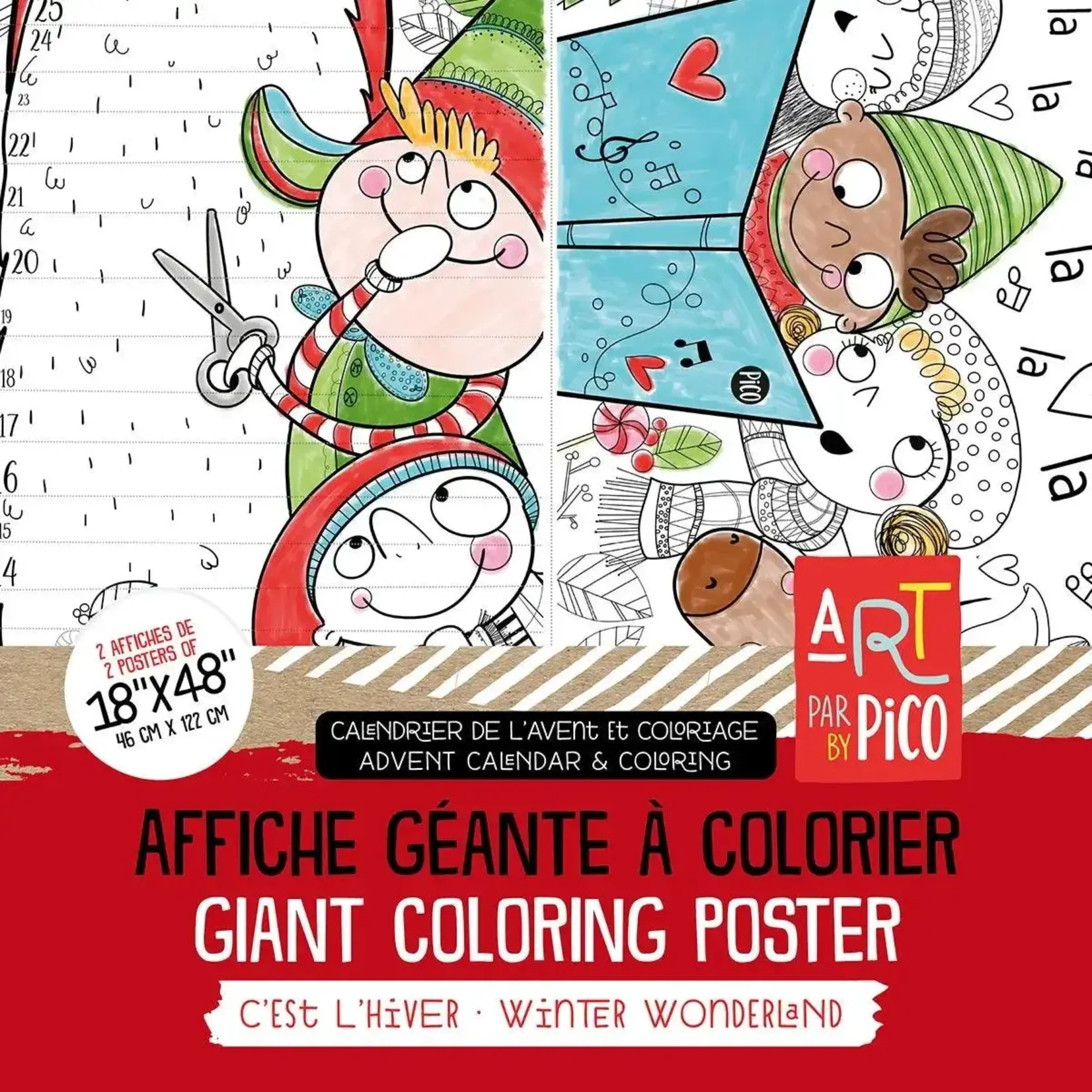 Pico PICO - Affiche géante à colorier - C'est l'hiver!