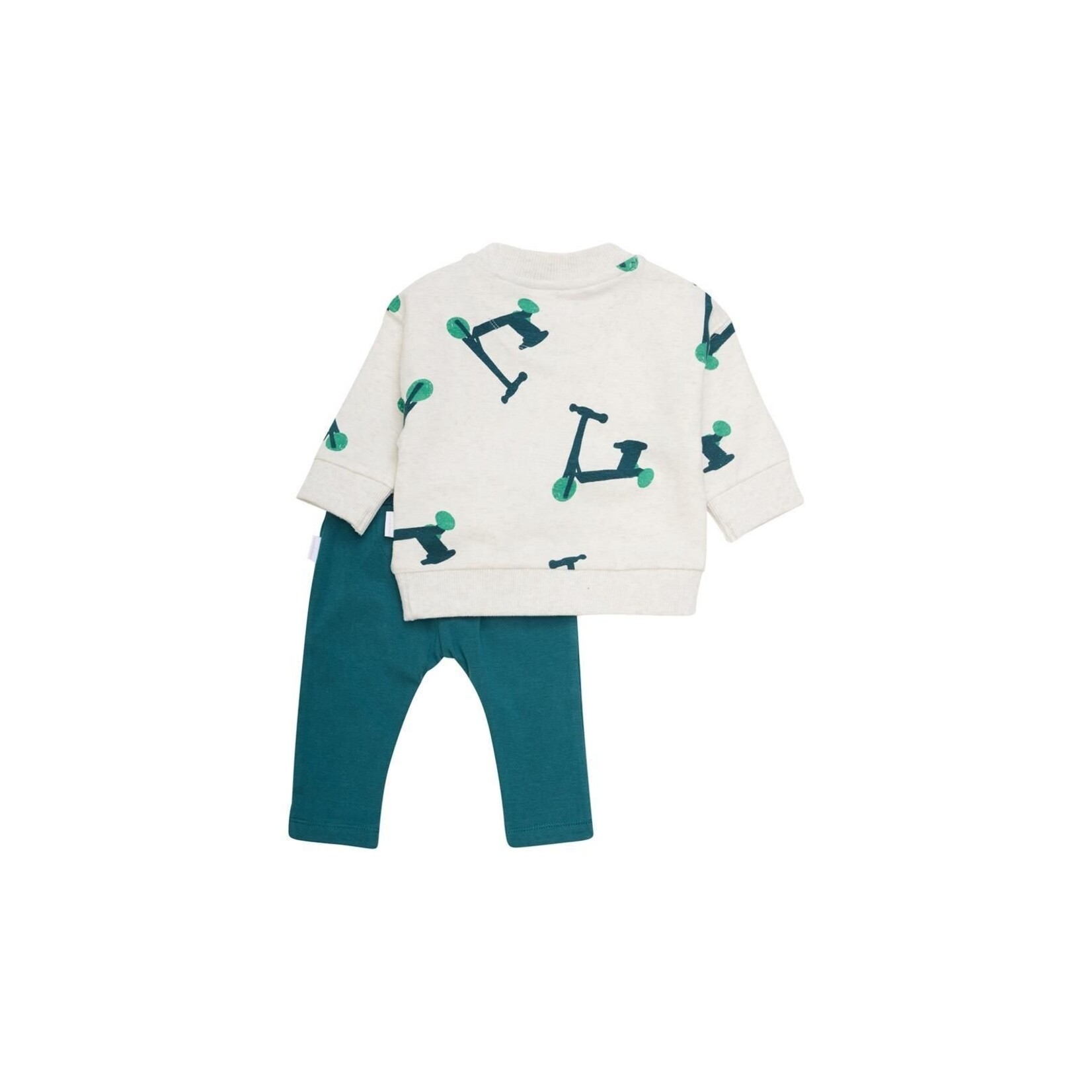 Noppies NOPPIES - Ensemble chandail gris avec imprimé de trottinettes et pantalon vert