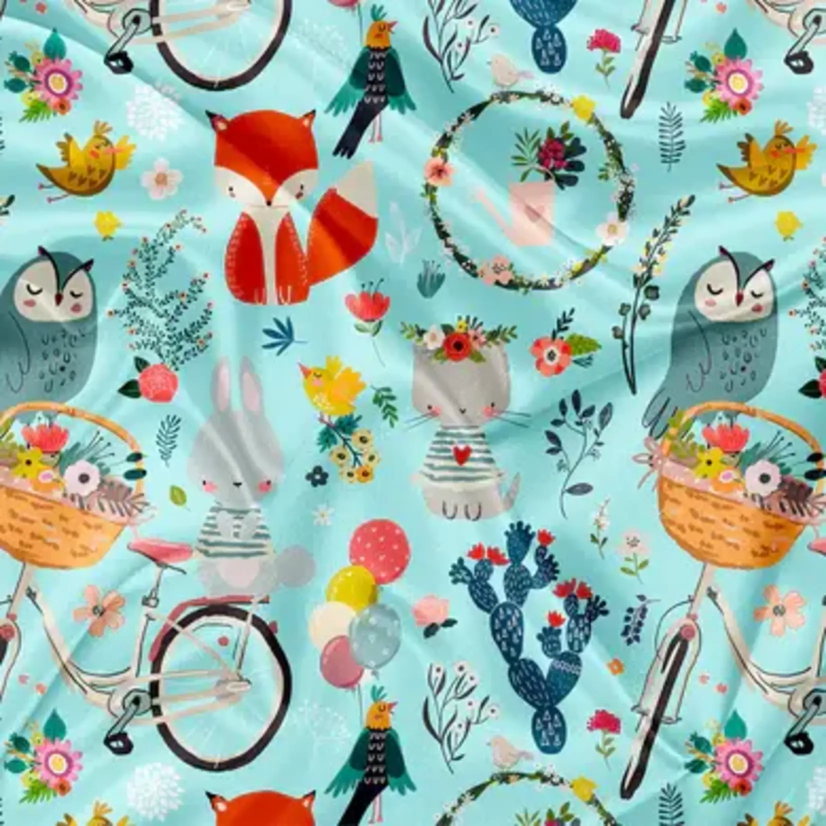 Olé Oops OLÉ OOPS - Minky Blanket - 'un printemps à bicyclette'
