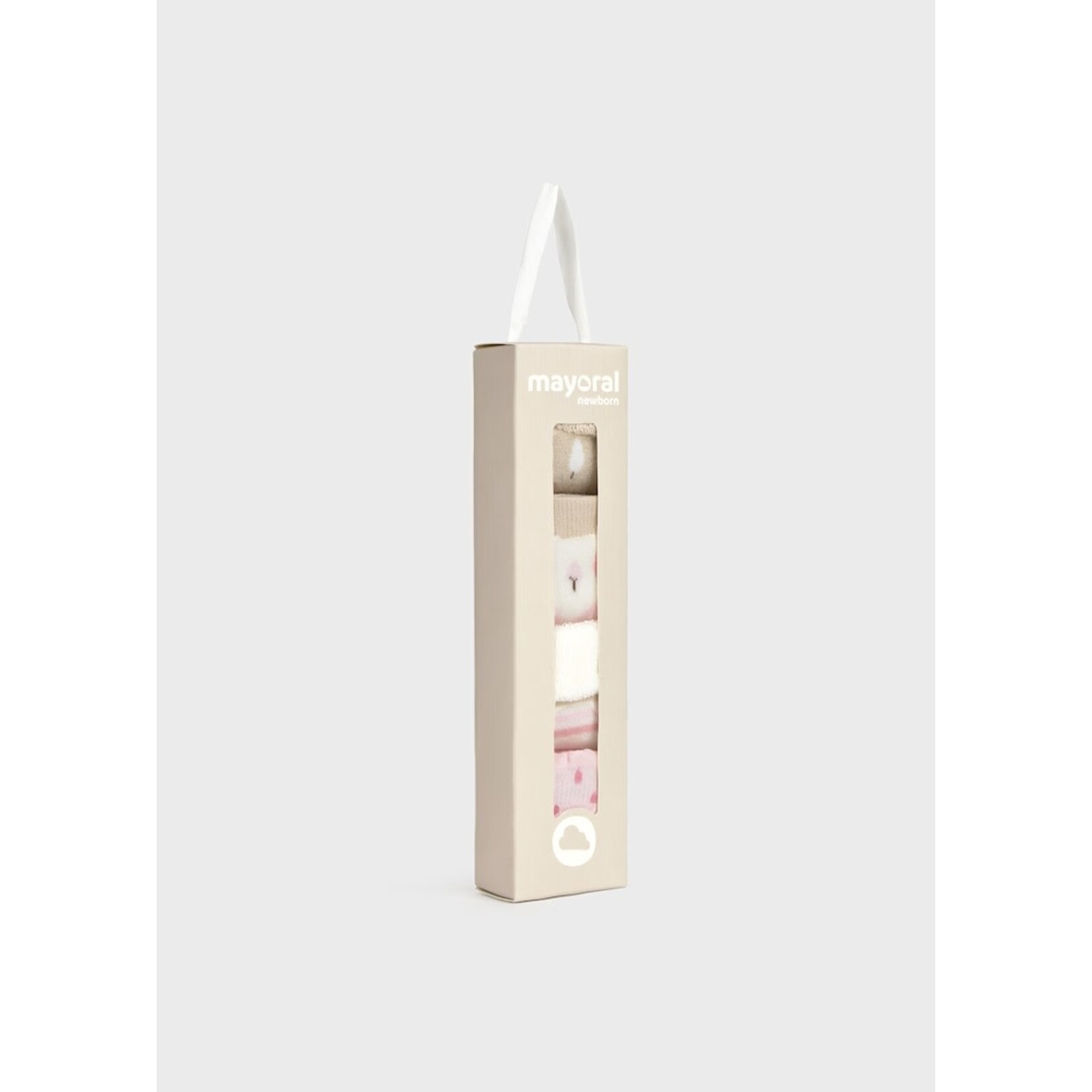 Mayoral MAYORAL - Pack of 4 pairs of baby socks 'Trees - Pink-White-Beige'