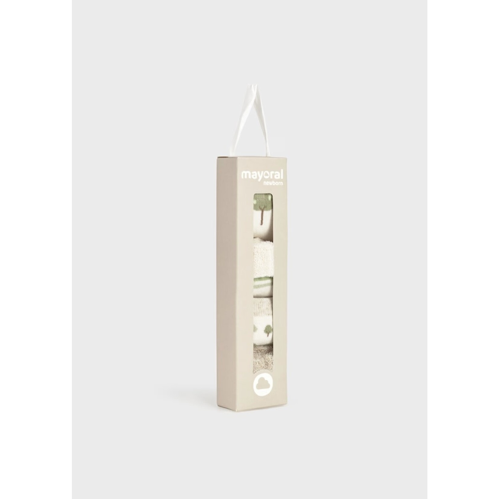 Mayoral MAYORAL - Pack of 4 pairs of baby socks 'Trees - Green-White-Beige'