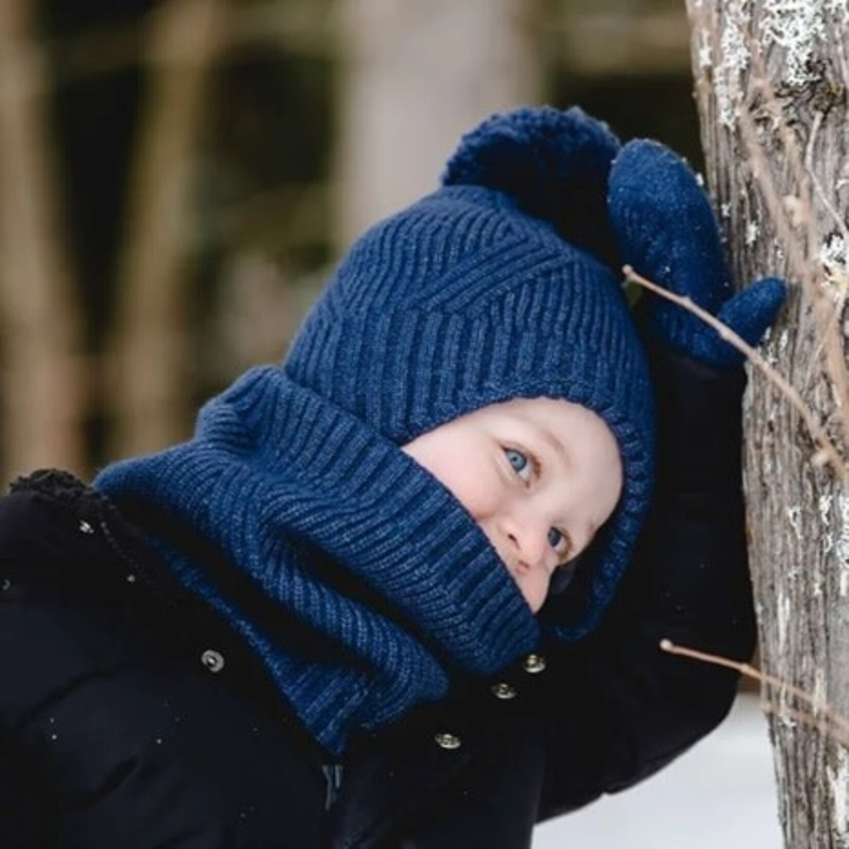 Calikids CALIKIDS - Cache-cou en tricot de coton doublé de polar - Bleu
