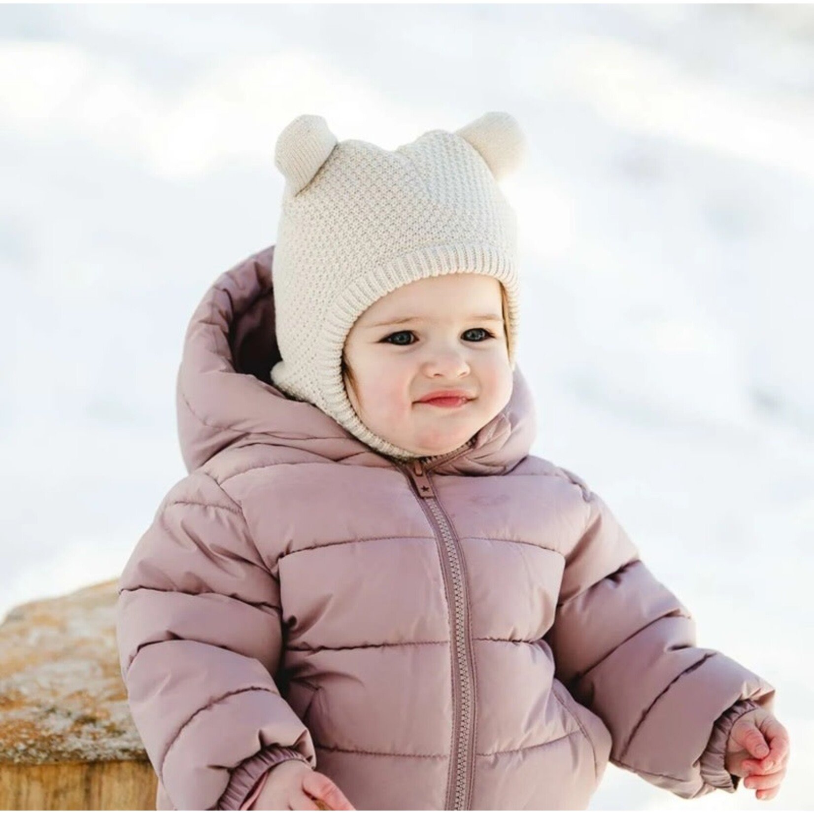 Calikids CALIKIDS - Cagoule ourson en tricot - blanc crème