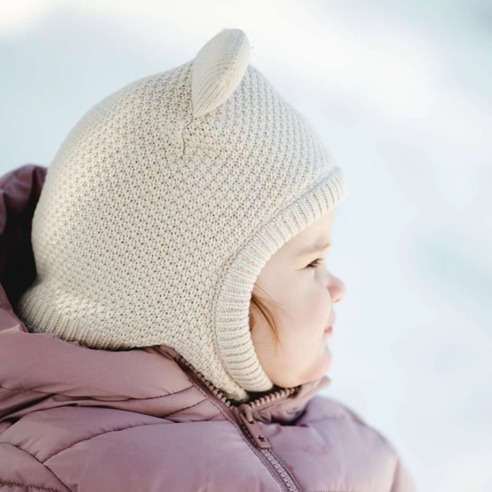 Calikids CALIKIDS - Cagoule ourson en tricot - blanc crème