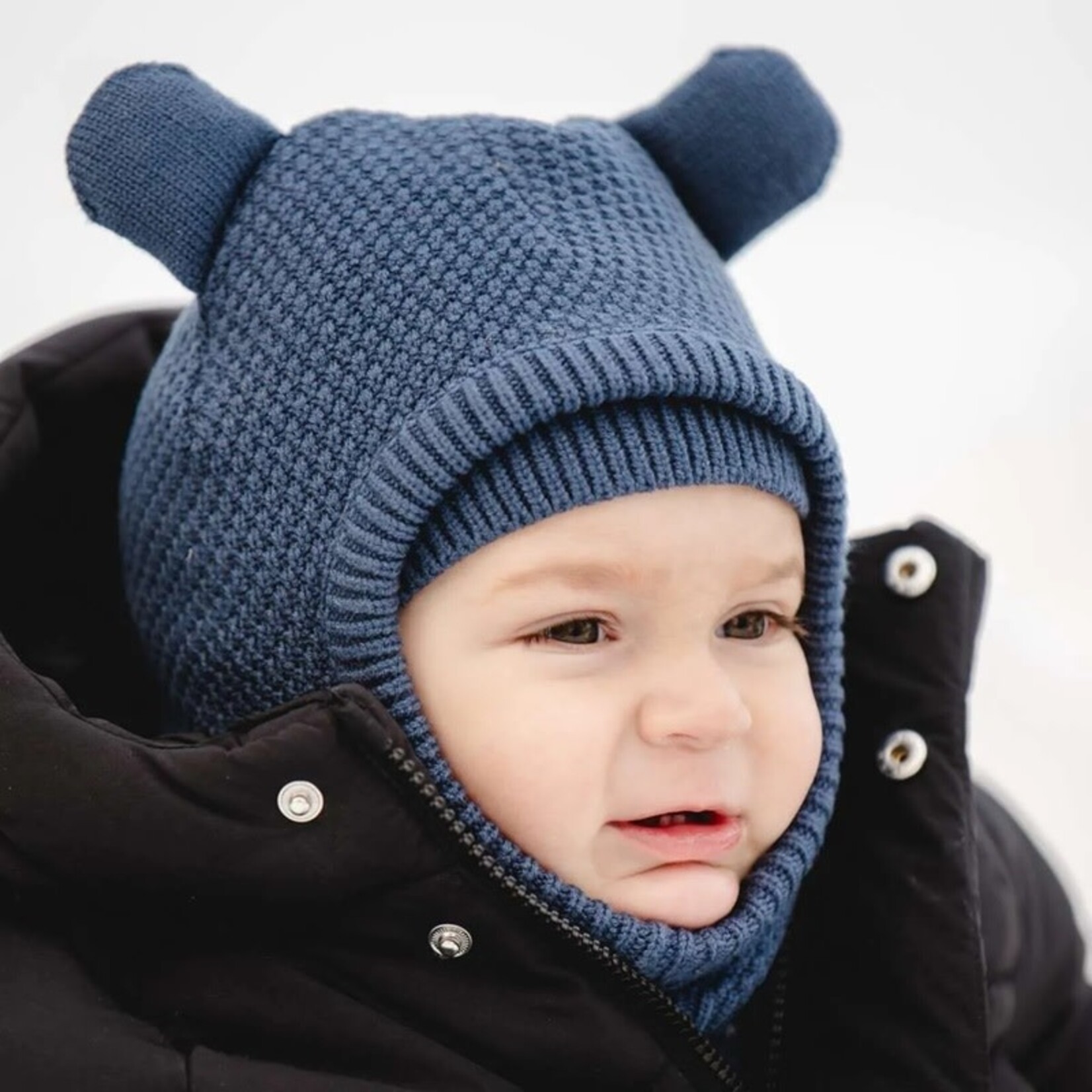 Calikids CALIKIDS - Knitted bear 'Balaclava' - blue