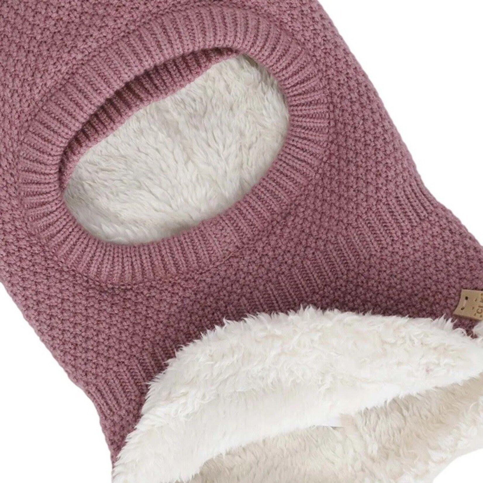 Calikids CALIKIDS - Cagoule ourson en tricot - vieux rose