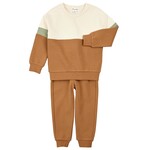 Miles the label MILES THE LABEL - 2-piece set: Long sleeve sweater and jogging bottoms - Cream/Sage/Caramel