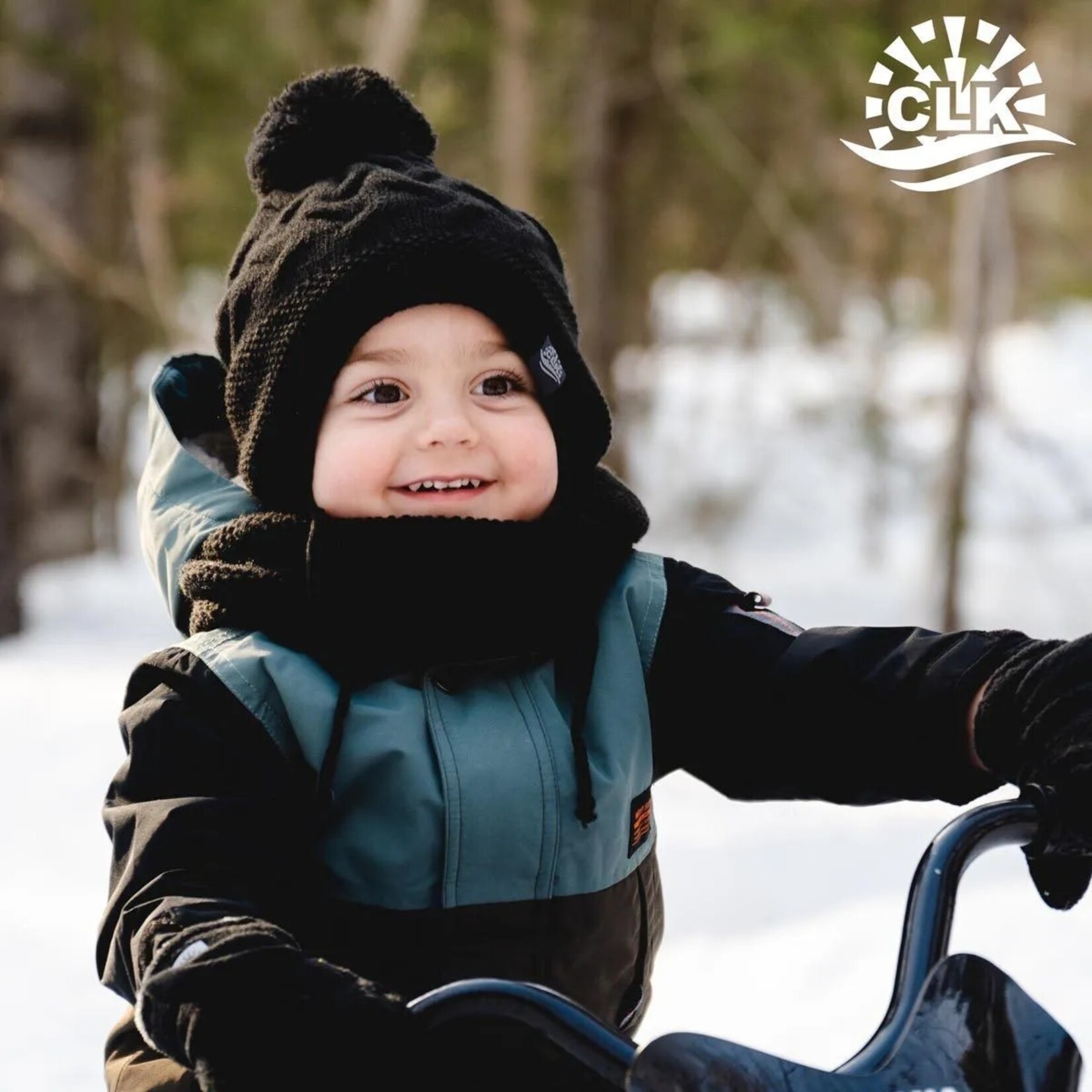 Calikids CALIKIDS - Tuque doublée en tricot pompon - Noir