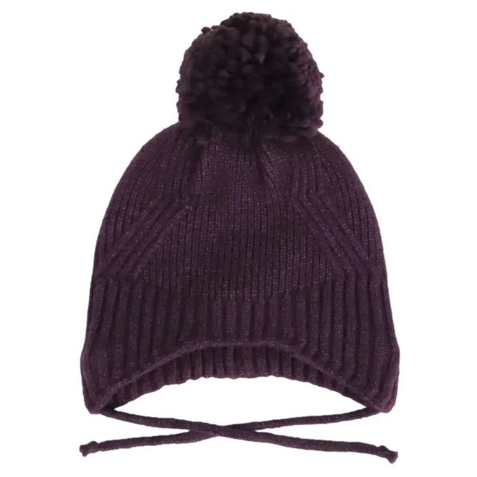 Calikids CALIKIDS - Pompom Knit Lined Hat - Purple