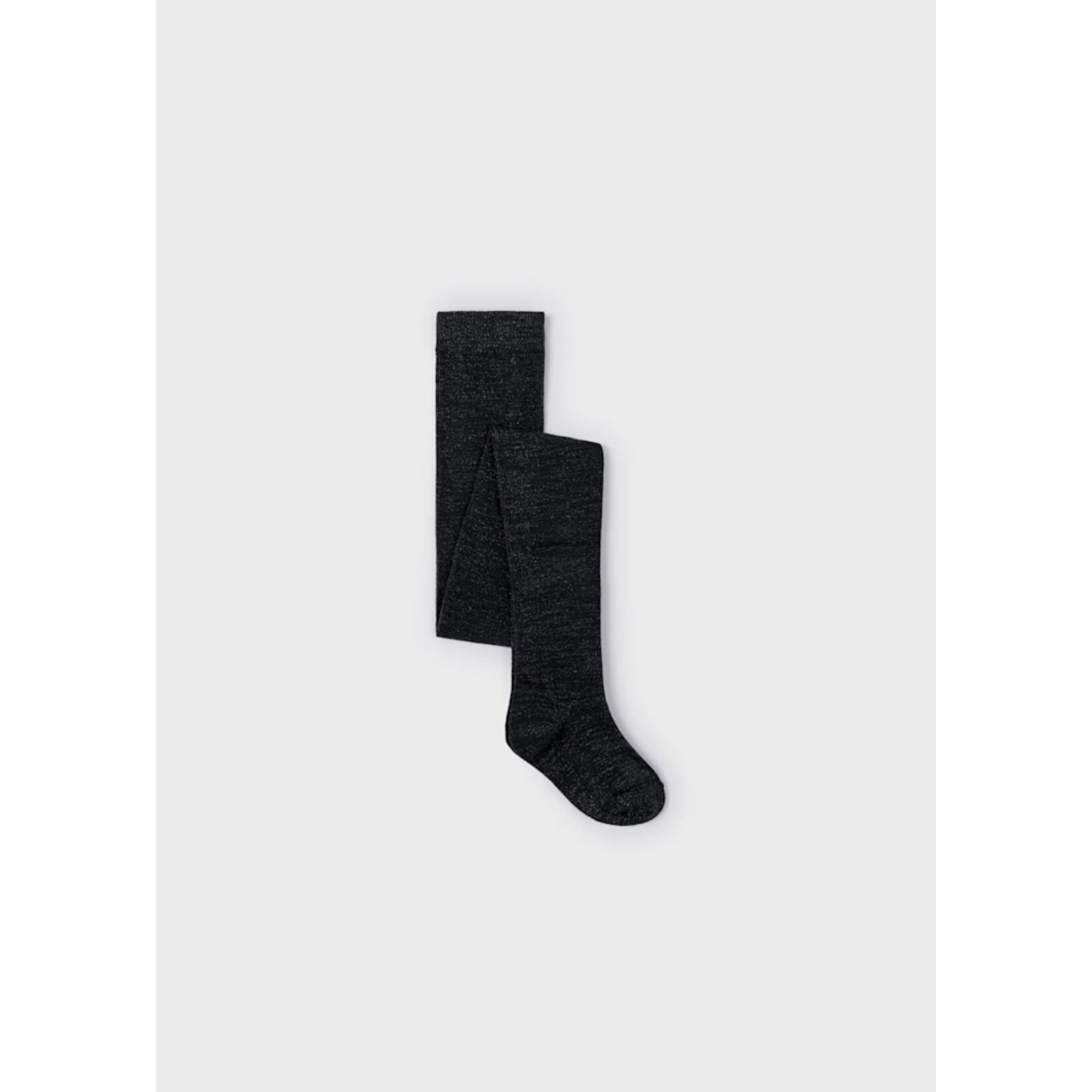 Mayoral MAYORAL - Plain black tights with metallic thread sequins