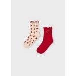 Mayoral MAYORAL - Lot de 2 paires de chaussettes 'Rouge avec fraise/Beige avec fraises'