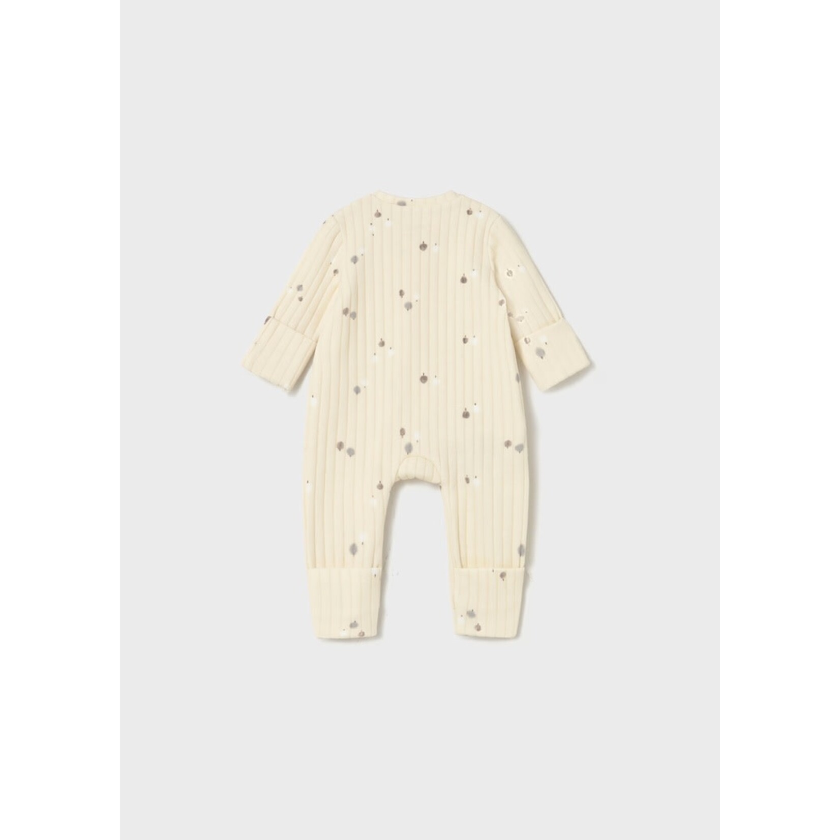 Mayoral MAYORAL - Creme Zip-Up Romper with Tree Pattern