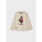 Mayoral MAYORAL - Oatmeal T-shirt with wolf print
