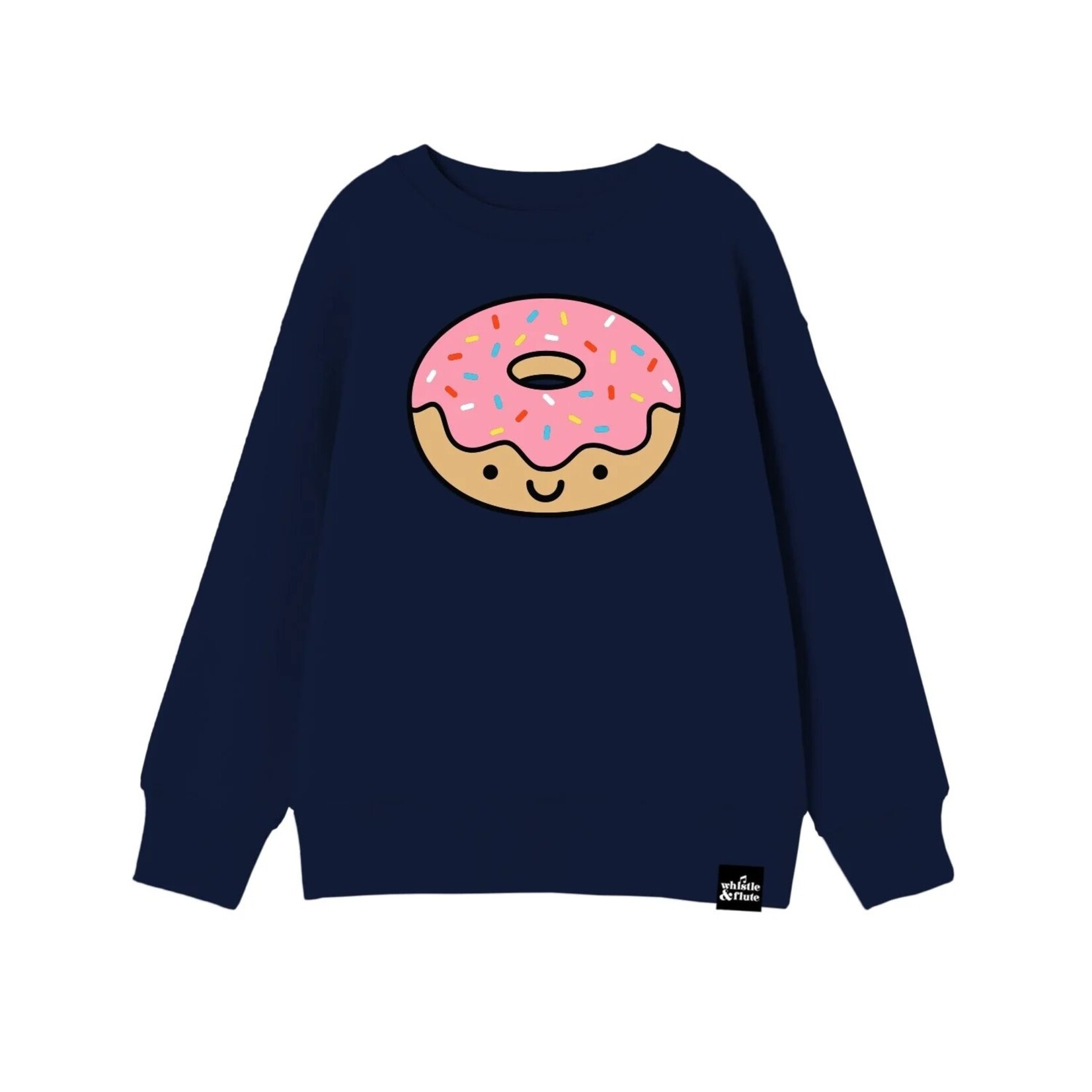 Whistle & Flute WHISTLE AND FLUTE - Chandail coton ouaté léger avec imprimé beigne 'Kawaii - Donut'