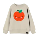 Whistle & Flute WHISTLE AND FLUTE - Chandail coton ouaté léger avec imprimé pomme 'Kawaii - Happy Apple'