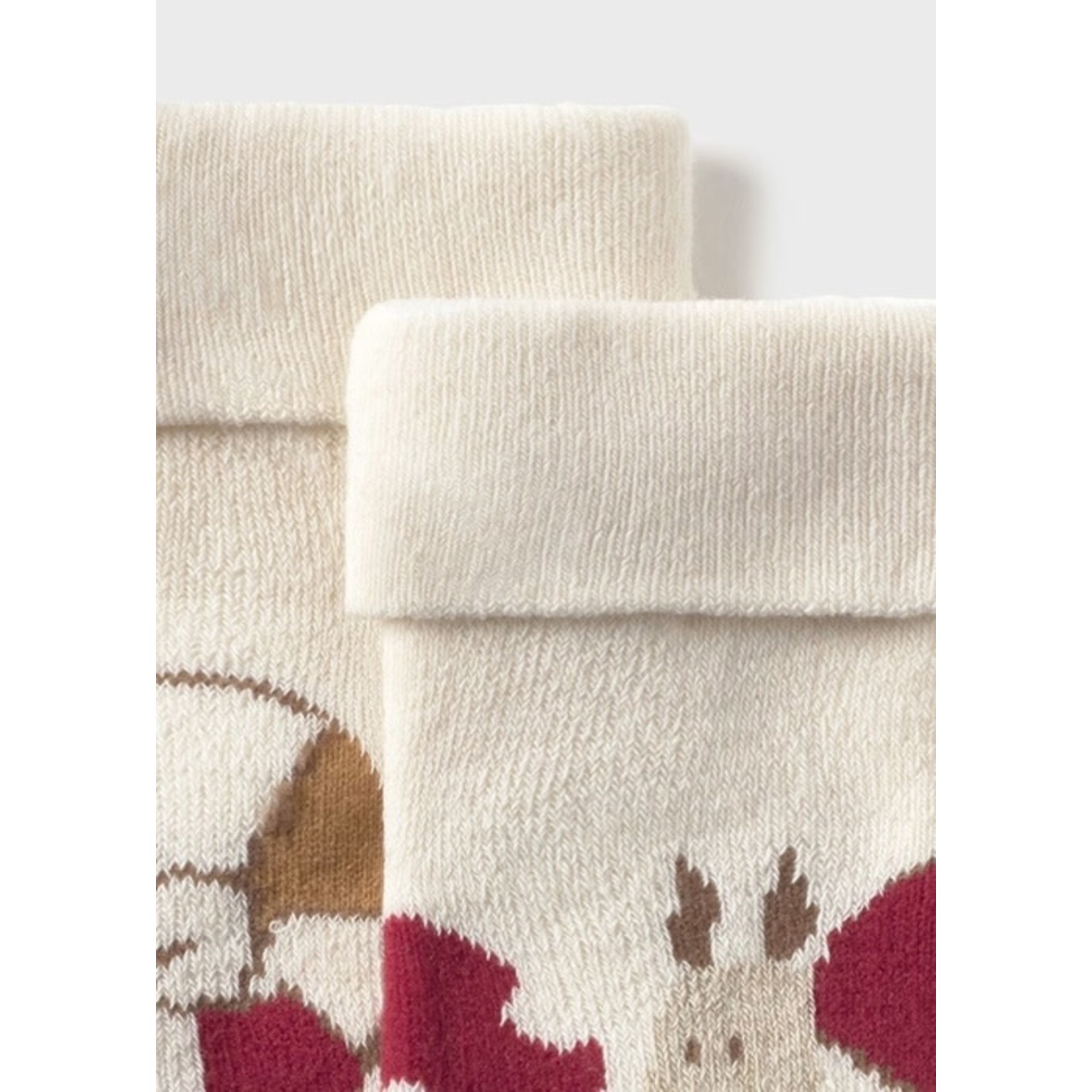 Mayoral MAYORAL - Chaussettes antidérapantes pour bébé blanches crème à motif d'escargots et champignons