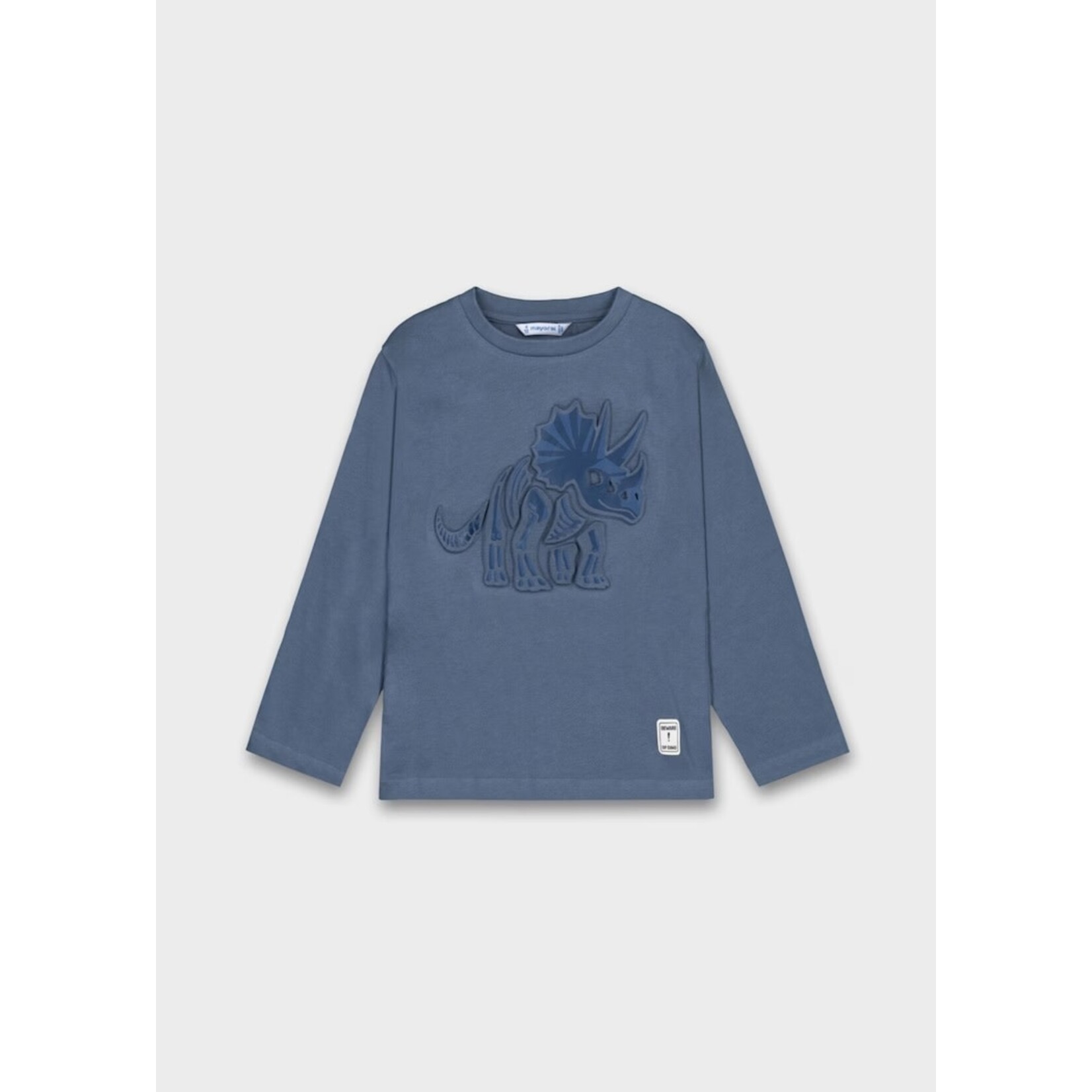 Mayoral MAYORAL - T-shirt à manches longues avec dinosaure en relief - Bleu-Gris