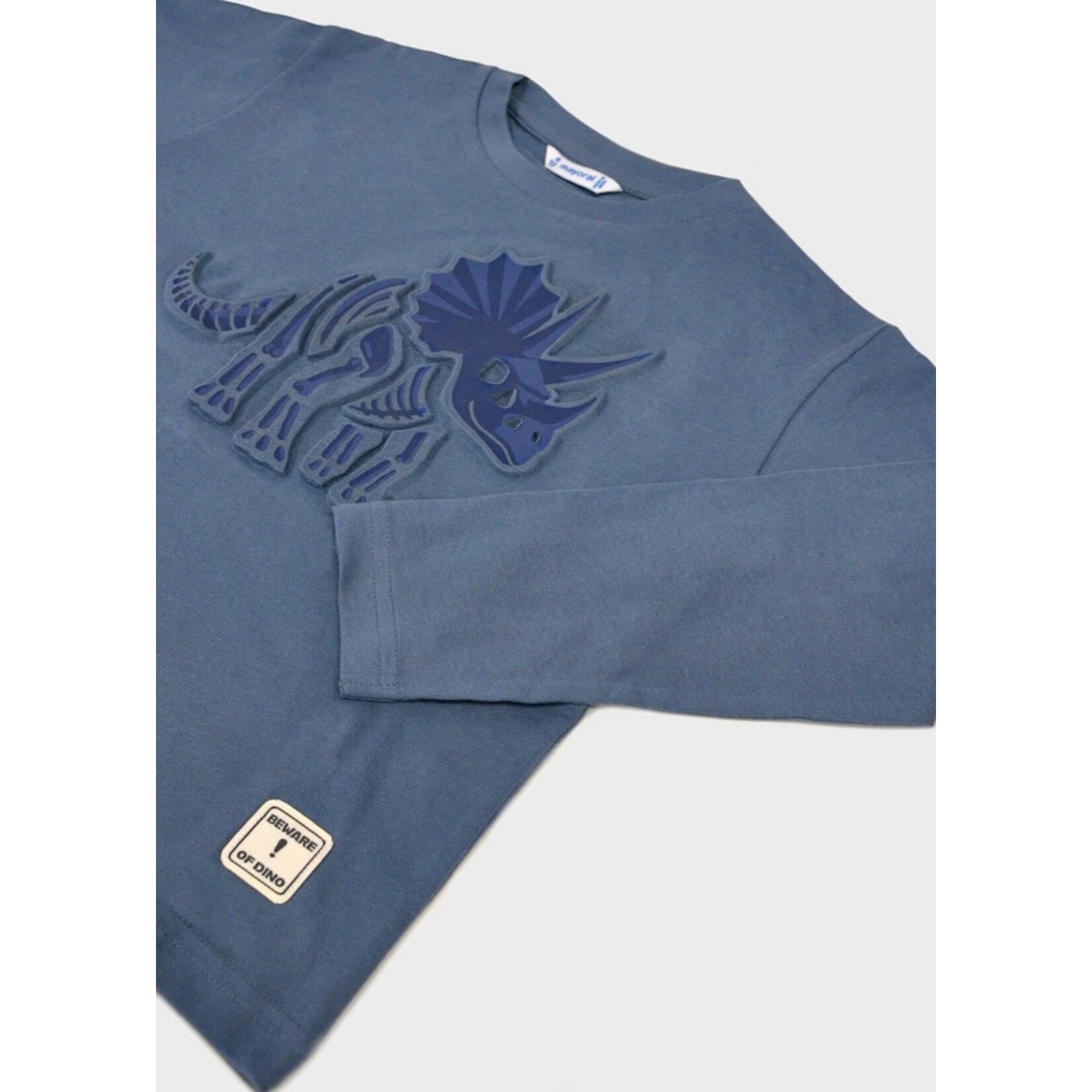Mayoral MAYORAL - T-shirt à manches longues avec dinosaure en relief - Bleu-Gris
