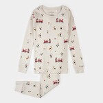 Petit Lem PETIT LEM - Ensemble pyjama crème imprimé atelier du Père Noël (2pcs)