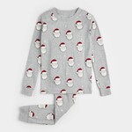 Petit Lem PETIT LEM - Ensemble pyjama gris chiné imprimé Père Noël (2pcs)